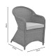 Πολυθρόνα κήπου Hadrian rattan καφέ- textilene μπεζ 57x70x85εκ **