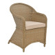 Πολυθρόνα κήπου Hadrian rattan καφέ- textilene μπεζ 57x70x85εκ **