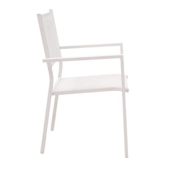 Τραπεζαρία Zacreta- Nares σετ 5τεμ λευκό αλουμίνιο και plywood σε φυσικό χρώμα 180x90x72.5εκ **