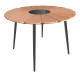 Τραπεζαρία Pinap-Dashiell σετ 5τεμ μαύρο αλουμίνιο και plywood σε φυσική απόχρωση Φ110x74εκ **