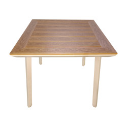 Τραπέζι Synergy αλουμίνιο cappuccino-plywood σε φυσική απόχρωση 80x80x74εκ ** Τραπέζι Synergy αλουμίνιο cappuccino-plywood σε φυσική απόχρωση 80x80x74εκ **