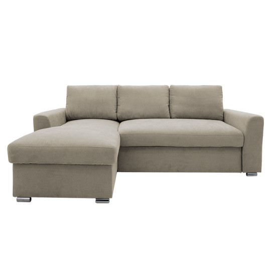 Γωνιακός καναπές-κρεβάτι δεξιά γωνία Belle μπεζ 236x164x88εκ