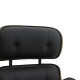 Πολυθρόνα relax Mirto μασίφ ξύλο καρυδί -PU μαύρο 80x80x96.5εκ **