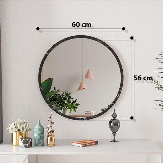 Καθρέπτης Sabino ανθρακί μαρμάρου 60x2x60εκ **