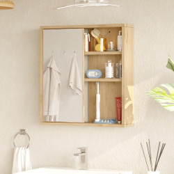 Ντουλάπι μπάνιου Bagno με καθρέπτη oak 60x14.5x63.6εκ ** Ντουλάπι μπάνιου Bagno με καθρέπτη oak 60x14.5x63.6εκ **