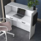 Γραφείο reception Triana μελαμίνης λευκό-ανθρακί 110x40x110εκ **