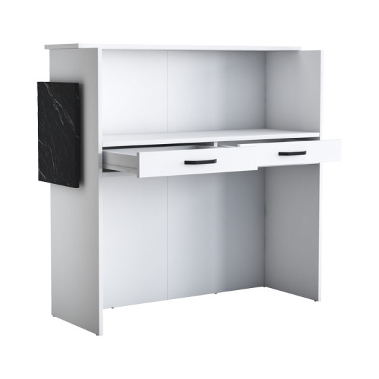 Γραφείο reception Triana μελαμίνης λευκό-ανθρακί 110x40x110εκ **