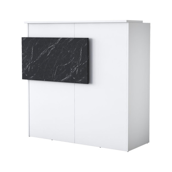 Γραφείο reception Triana μελαμίνης λευκό-ανθρακί 110x40x110εκ **