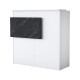 Γραφείο reception Triana μελαμίνης λευκό-ανθρακί 110x40x110εκ **