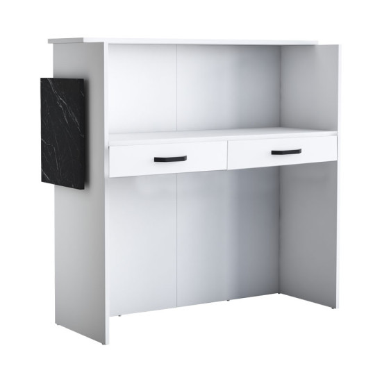 Γραφείο reception Triana μελαμίνης λευκό-ανθρακί 110x40x110εκ **