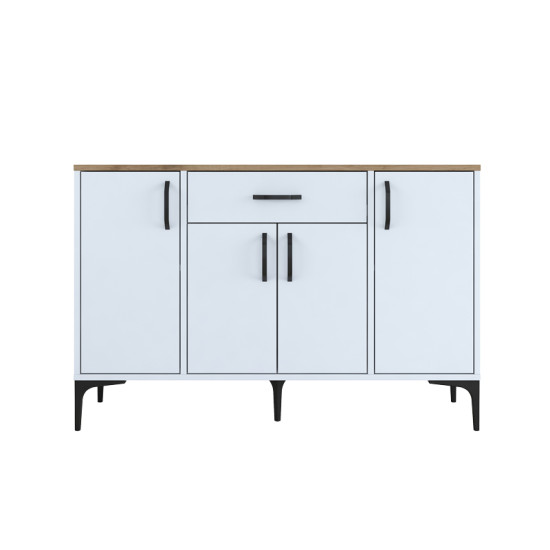Μπουφές Ubron λευκό-καρυδί μελαμίνης 120x40x78.6εκ **