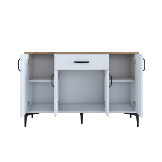 Μπουφές Ubron λευκό-καρυδί μελαμίνης 120x40x78.6εκ **