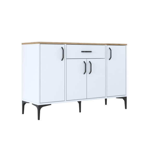 Μπουφές Ubron λευκό-καρυδί μελαμίνης 120x40x78.6εκ **