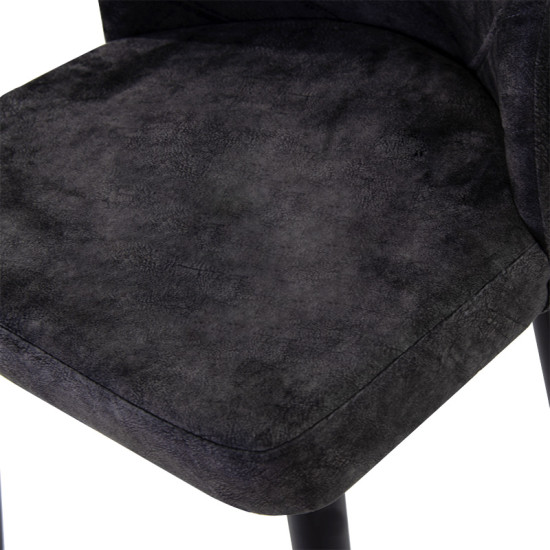 Καρέκλα Adeline βελούδο ανθρακί antique-μαύρο πόδι