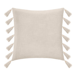 Μαξιλάρι διακοσμητικό Erden με κρόσσια ύφασμα σε ιβουάρ απόχρωση 50x50εκ **