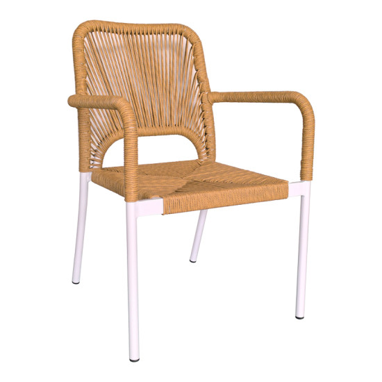 Τραπεζαρία Kliton - Norture σετ 3τεμ αλουμίνιο σε λευκή απόχρωση 80x80x74εκ **