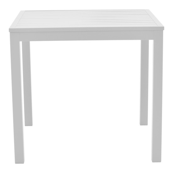 Τραπεζαρία Zacreta-Kliton σετ 5τεμ αλουμίνιο σε λευκή απόχρωση 80x80x74εκ **