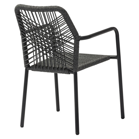 Τραπεζαρία Kliton-Kherson σετ 3τεμ αλουμίνιο σε ανθρακί απόχρωση 80x80x74εκ **