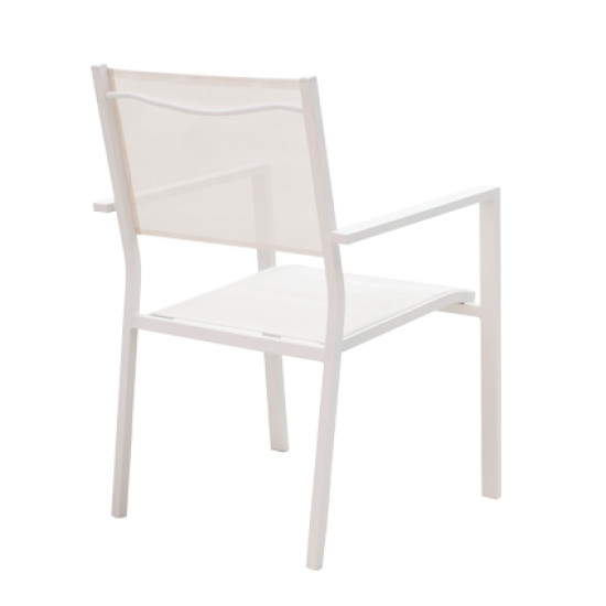 Τραπεζαρία Zacreta-Kliton σετ 5τεμ αλουμίνιο σε λευκή απόχρωση 150x80x74εκ **