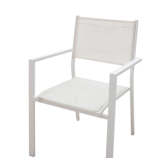 Τραπεζαρία Zacreta-Kliton σετ 7τεμ αλουμίνιο σε λευκή απόχρωση 150x80x74εκ **