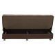 Kαναπές κρεβάτι Romina 3θέσιος ύφασμα βελουτέ μπεζ-μόκα 180x75x80εκ