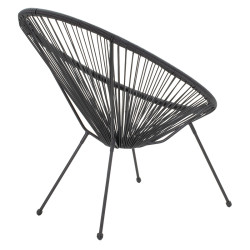 Πολυθρόνα Acapulco μεταλλο-pe rattan σε μαύρη απόχρωση 68.5x74.5x84εκ **