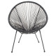 Πολυθρόνα Acapulco μεταλλο-pe rattan σε μαύρη απόχρωση 68.5x74.5x84εκ **