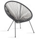 Πολυθρόνα Acapulco μεταλλο-pe rattan σε μαύρη απόχρωση 68.5x74.5x84εκ **