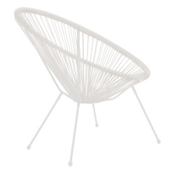 Πολυθρόνα Acapulco μεταλλο-pe rattan σε λευκή απόχρωση 68.5x74.5x84εκ **