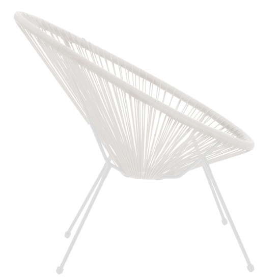 Πολυθρόνα Acapulco μεταλλο-pe rattan σε λευκή απόχρωση 68.5x74.5x84εκ **