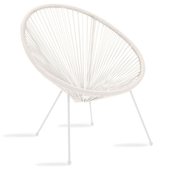 Πολυθρόνα Acapulco μεταλλο-pe rattan σε λευκή απόχρωση 68.5x74.5x84εκ **