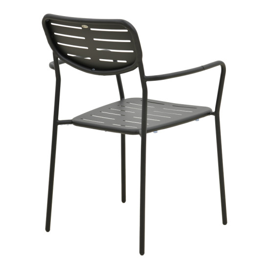 Πολυθρόνα Deraby στοιβαζόμενη μαύρο μέταλλο 56x45.5x83εκ **