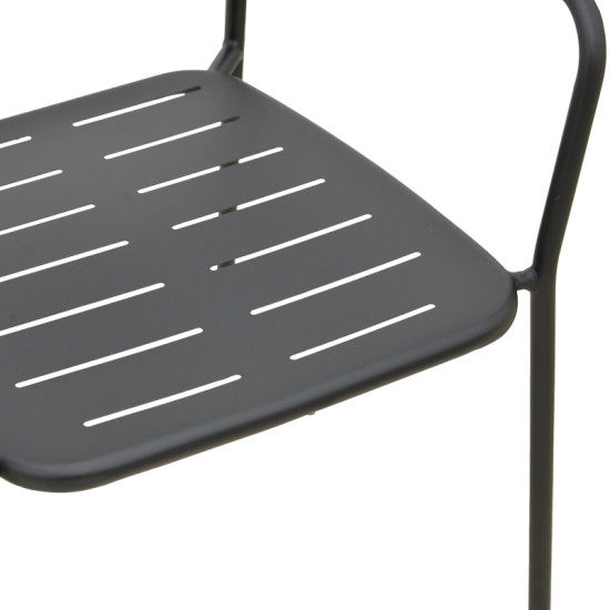Πολυθρόνα Deraby στοιβαζόμενη μαύρο μέταλλο 56x45.5x83εκ **