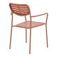 Πολυθρόνα Deraby στοιβαζόμενη terracotta μέταλλο 56x45.5x83εκ **