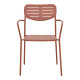 Πολυθρόνα Deraby στοιβαζόμενη terracotta μέταλλο 56x45.5x83εκ **