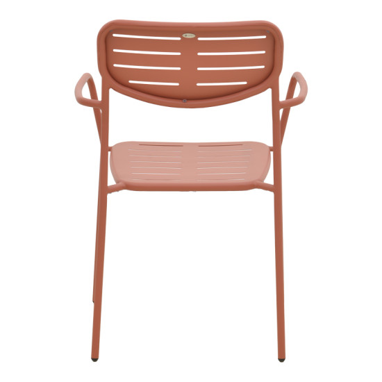 Πολυθρόνα Deraby στοιβαζόμενη terracotta μέταλλο 56x45.5x83εκ **