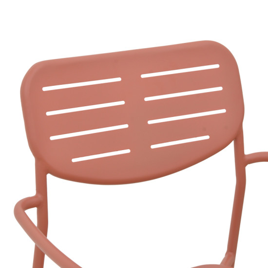 Πολυθρόνα Deraby στοιβαζόμενη terracotta μέταλλο 56x45.5x83εκ **