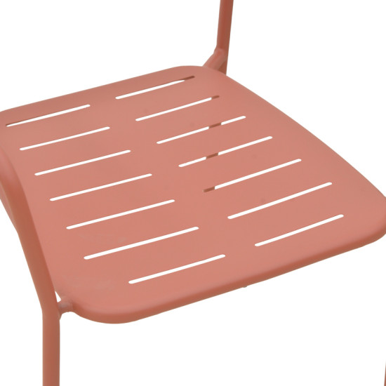 Πολυθρόνα Deraby στοιβαζόμενη terracotta μέταλλο 56x45.5x83εκ **