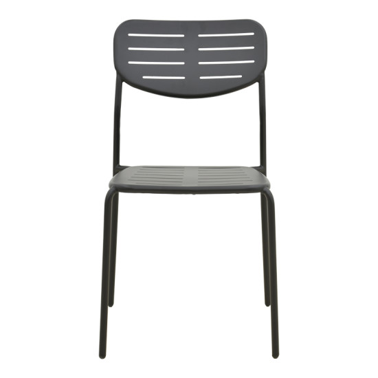 Καρέκλα Deraby στοιβαζόμενη μαύρο μέταλλο 52.5x45.5x83εκ **