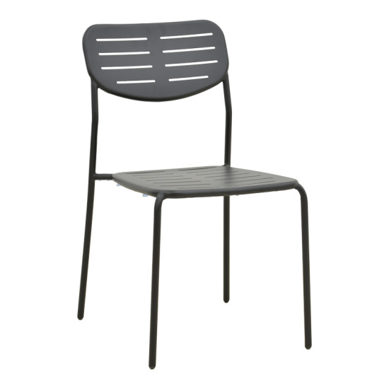 Καρέκλα Deraby στοιβαζόμενη μαύρο μέταλλο 52.5x45.5x83εκ **
