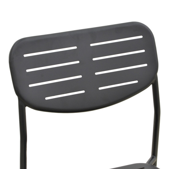 Καρέκλα Deraby στοιβαζόμενη μαύρο μέταλλο 52.5x45.5x83εκ **
