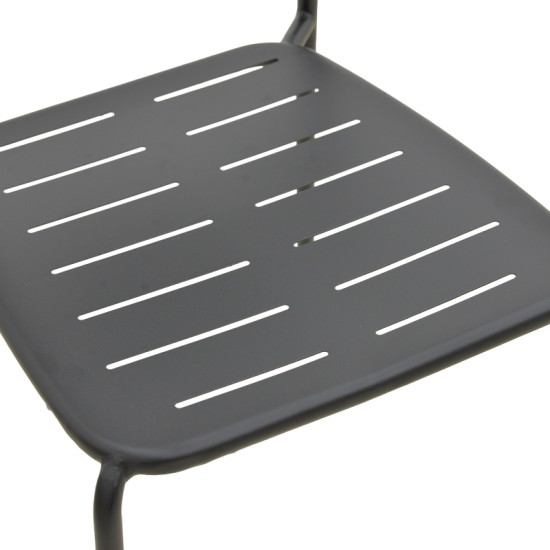 Καρέκλα Deraby στοιβαζόμενη μαύρο μέταλλο 52.5x45.5x83εκ **