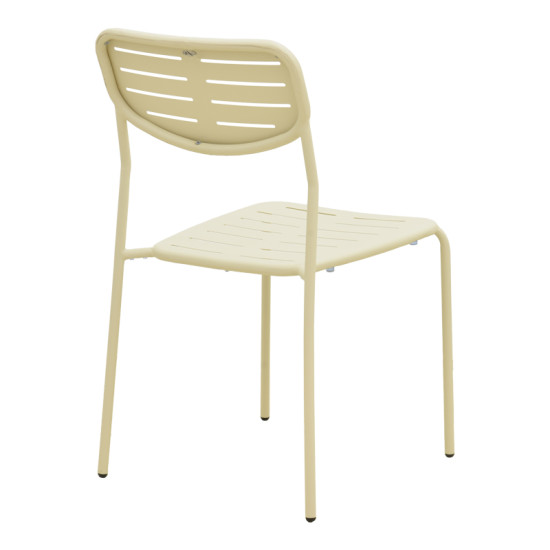 Καρέκλα Deraby στοιβαζόμενη κρεμ μέταλλο 52.5x45.5x83εκ **