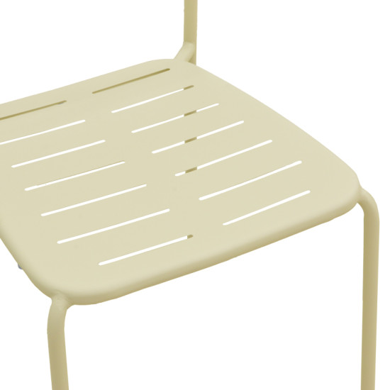 Καρέκλα Deraby στοιβαζόμενη κρεμ μέταλλο 52.5x45.5x83εκ **