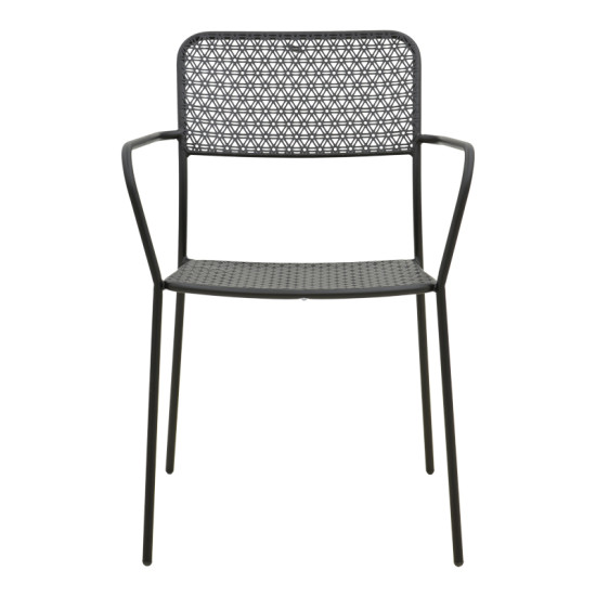 Πολυθρόνα Federal στοιβαζόμενη μαύρο μέταλλο 57x58x81.5εκ **