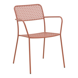 Πολυθρόνα Federal στοιβαζόμενη terracotta μέταλλο 57x58x81.5εκ **