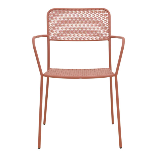 Πολυθρόνα Federal στοιβαζόμενη terracotta μέταλλο 57x58x81.5εκ ** Πολυθρόνα Federal στοιβαζόμενη terracotta μέταλλο 57x58x81.5εκ **
