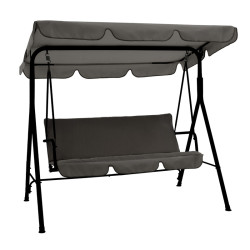 Κούνια κήπου Globo μέταλλο μαύρο-ύφασμα γκρι 170x110x153εκ **