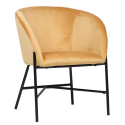 Πολυθρόνα Julia βελούδο κίτρινο 61x57x74εκ **