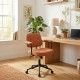 Καρέκλα γραφείου Leberta terracotta ύφασμα 64x63,5x86-96εκ **